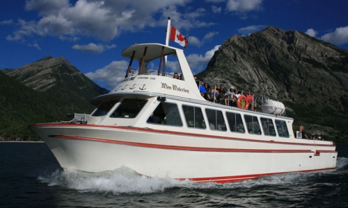 Upper Waterton Lake Waterton Glacier International Peace Park National Park Montana Canada Boating Boat Tour Boat Cruise