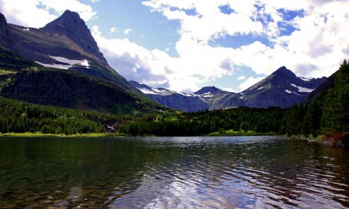 View of Swiftcurrent Lake from Many Glacier Hotel